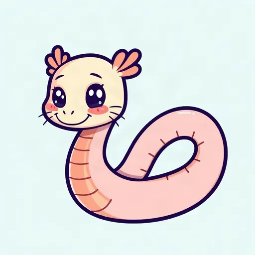 Skin Ajolote de Wormhop: una serpiente de caricatura enroscada