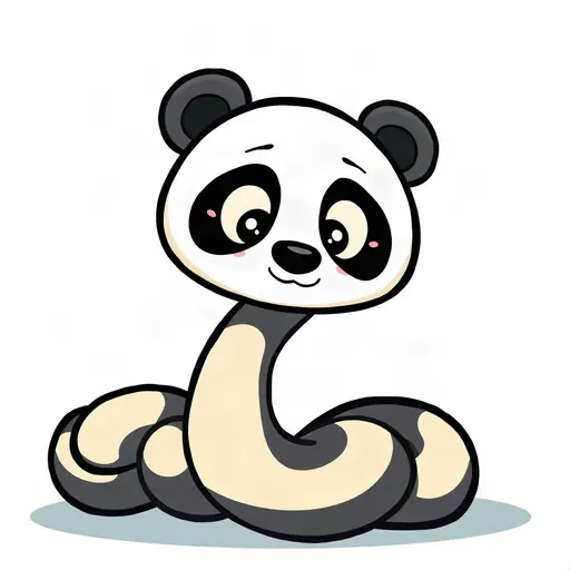 Skin Panda de Wormhop: una serpiente de caricatura enroscada